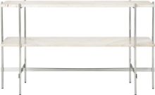 Billede af GUBI TS Console 120x30 cm - Polished Steel/Neutral White Marble