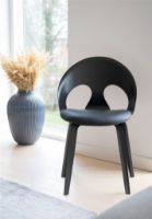 Billede af Vermund VL1100 Spisebordsstol SH: 46 cm - Sortbejdset Eg/Sierra Sort Læder