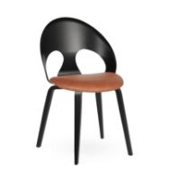 Billede af Vermund VL1100 Spisebordsstol SH: 46 cm - Sortbejdset Eg/Sierra Cognac Læder