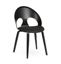 Billede af Vermund VL1100 Spisebordsstol SH: 46 cm - Sortbejdset Eg/Dunes Antracit Læder