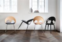 Billede af Vermund VL1100 Spisebordsstol SH: 46 cm - Sortbejdset Eg/Dunes Antracit Læder