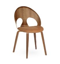 Billede af Vermund VL1100 Spisebordsstol SH: 46 cm - Olieret Valnød/Dunes Cognac Læder