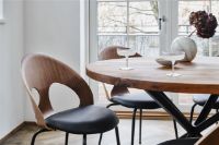 Billede af Vermund VL1100 Spisebordsstol SH: 46 cm - Olieret Valnød/Dunes Antracit Læder