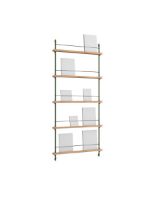 Billede af Moebe Magazine Shelving 188x85 cm - Oak/Pine Green