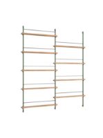 Billede af Moebe Magazine Shelving 188x162 cm - Oak/Pine Green