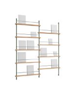 Billede af Moebe Magazine Shelving 188x162 cm - Oak/Pine Green