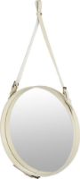 Billede af GUBI Adnet Wall Mirror Circular Ø: 58 cm - Cream Leather