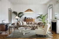 Billede af GUBI Adnet Coffee Table Ø: 100 cm - Cream Leather