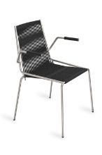 Billede af Thorup Copenhagen Noel Chair W.Armrest SH: 46 cm - Stål/Sort