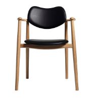 Billede af Ro Collection Regatta Spisebordsstol Ryg og Sædepolstret - Olieret Eg/Standard Læder Sort