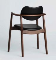 Billede af Ro Collection Regatta Spisebordsstol Ryg og Sædepolstret SH: 44,5 cm - Valnødbejdset Bøg/Sierra Sort