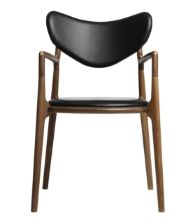 Billede af Ro Collection Salon Spisebordsstol Ryg og Sædepolstret SH: 47 cm - Røget Eg/Rio Sort