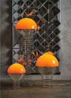 Billede af Verpan Wire Floor Lamp H: 120 cm - Chrome/Orange 