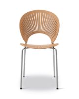 Billede af Fredericia Furniture 3398 Trinidad Stol SH: 45,5 cm - Olieret Eg/Børstet Rustfri Stål
