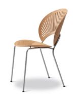 Billede af Fredericia Furniture 3398 Trinidad Stol SH: 45,5 cm - Olieret Eg/Børstet Rustfri Stål

