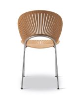 Billede af Fredericia Furniture 3398 Trinidad Stol SH: 45,5 cm - Olieret Eg/Børstet Rustfri Stål
