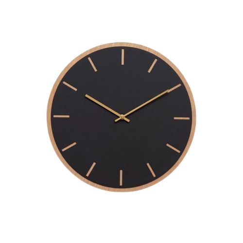 Billede af Hemverk Vægur Ø: 28 cm – Nero Oak/Gold