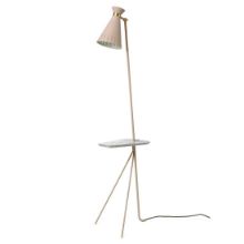 Billede af Warm Nordic Cone Floor Lamp With Table H: 144 cm - Pure Cashmere/Marble