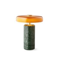 Billede af Design By Us Trip Portable Lamp H: 21 cm - Moss Marble/Amber
