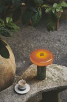 Billede af Design By Us Trip Portable Lamp H: 21 cm - Moss Marble/Amber
