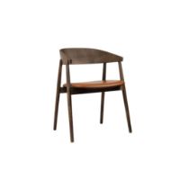 Billede af Andersen Furniture AC2 Sædepolstret Spisebordsstol SH: 44 cm - Eg Røget/Cognac Læder OUTLET