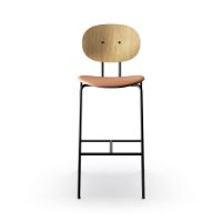 Billede af Sibast Furniture Piet Hein Bar Chair SH: 75 cm Black - Oiled Oak/Silk Cognac