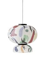 Billede af &Tradition Formakami JH5 Limited Edition Pendant Ø: 70 cm - Ivory White Printed Pattern/Black
