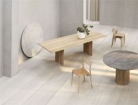 Billede af Vipp 494 Cabin Round Table Ø: 130 cm - Light Oak / Beige Marble 