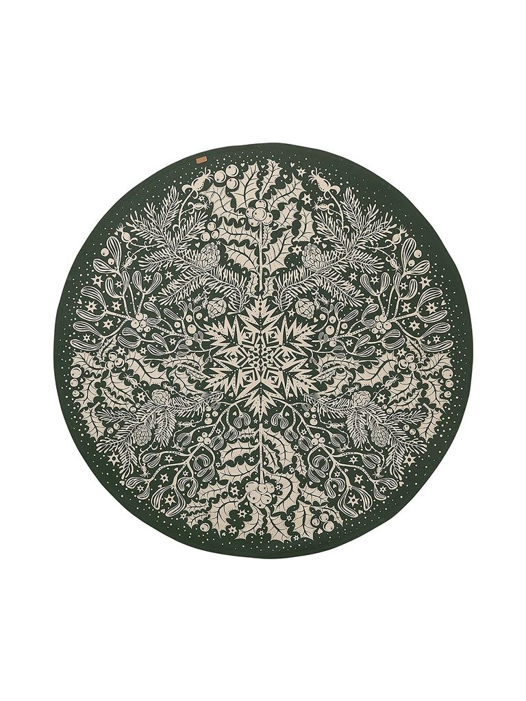Billede af Ferm Living Winter Forest Tree Blanket Ø: 120 cm - Dark Green