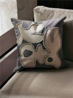 Billede af Ferm Living Figure Cushion 50x50 cm - Dark Taupe/Off-White