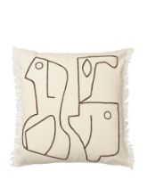 Billede af Ferm Living Figure Cushion 50x50 cm - Off-White/Coffee
