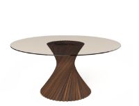 Billede af VIA Copenhagen Hyperbel Sofabord Ø: 100 cm - Oiled Oak/Smoked Glass