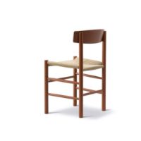 Billede af Fredericia Furniture 3239 J39 Mogensen Spisebordsstol SH: 46 cm - Heritage Red Bøg/Naturfarvet Flet