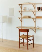 Billede af Fredericia Furniture 3239 J39 Mogensen Spisebordsstol SH: 46 cm - Heritage Red Bøg/Naturfarvet Flet