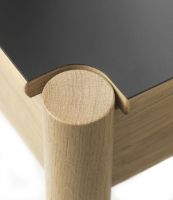 Billede af FDB Møbler C44 Spisebord M. Vendbar Bordplade 80x80 cm - Beige/Sort Laminat