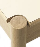 Billede af FDB Møbler C44 Spisebord M. Vendbar Bordplade 80x80 cm - Beige/Sort Laminat