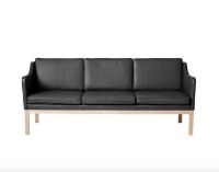 Billede af FDB Møbler J182 MK46 3 Personers Sofa L: 203 cm - Sort Læder
