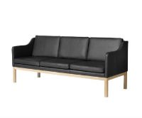 Billede af FDB Møbler J182 MK46 3 Personers Sofa L: 203 cm - Sort Læder
