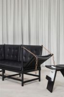 Billede af Fredericia Furniture 1789 2 Pers. Tremmesofa Højre L: 160 cm - Sort Omni Læder/Sort Lakeret