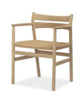 Billede af Bernstorffsminde Møbelfabrik BM2 Armstol SH: 46 cm - Sæbebehandlet Eg/Natur Flet