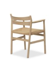 Billede af Bernstorffsminde Møbelfabrik BM2 Armstol SH: 46 cm - Sæbebehandlet Eg/Natur Flet