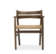 Billede af Bernstorffsminde Møbelfabrik BM2 Armstol SH: 46 cm - Oliebehandlet Røget Eg/Natur Flet