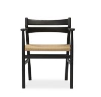 Billede af Bernstorffsminde Møbelfabrik BM2 Armstol SH: 46 cm - Sortlakeret Eg/Natur Flet
