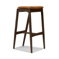 Billede af Sibast Furniture No 7 Barstol Høj H: 75 cm - Eg Mørk Olie/Cognac Læder 