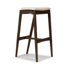 Billede af Sibast Furniture No 7 Barstol Høj H: 75 cm - Eg Mørk Olie/Lysegrå Læder 