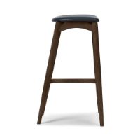Billede af Sibast Furniture No 7 Barstol Høj H: 75 cm - Eg Mørk Olie/Sort Læder 