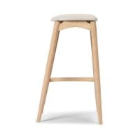 Billede af Sibast Furniture No 7 Barstol Høj H: 75 cm - Eg Hvidolie/Lysegrå Læder 