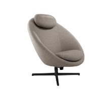 Billede af Cane-line Indoor Pace Loungestol inkl. Nakkehynde - Light Brown Zen/Black Aluminium