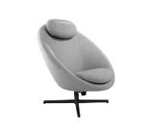 Billede af Cane-line Indoor Pace Loungestol inkl. Nakkehynde - Light Grey/Black Aluminium