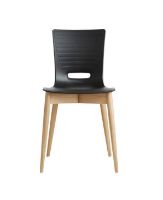 Billede af Labofa GROOVY Spisebordsstol Sædehøjde: 47 cm - Sort/Sortlakeret Eg OUTLET